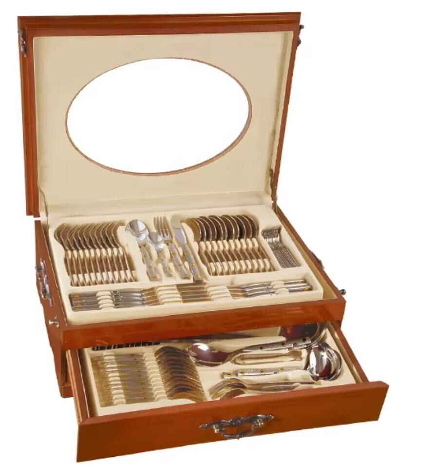 304 Paslanmaz Çelik Gold Seri 84 Parça Çatal Kaşık Bıçak Takımı