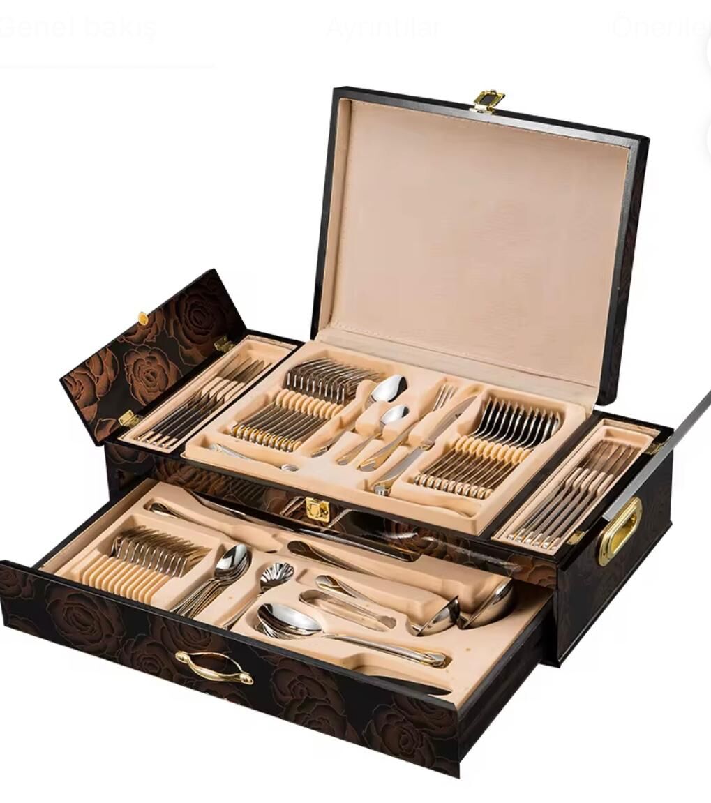 304 Paslanmaz Çelik Süper Set 84 Parça Çatal Kaşık Bıçak Takımı