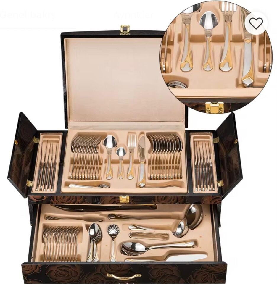 304 Paslanmaz Çelik Süper Set 84 Parça Çatal Kaşık Bıçak Takımı