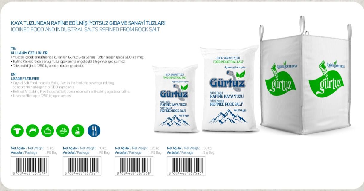 Gürtuz iri taneli Gıda Sanayi  kaynak Tuzu 10 Kg