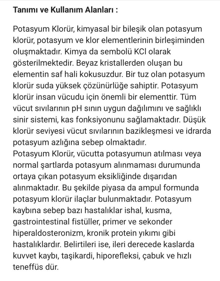 KCL (Potasyum Klor) Alman