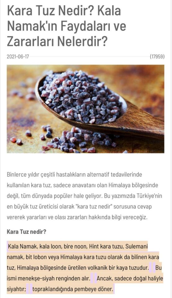 Kara Tuz 250 Gram Doypack Paket