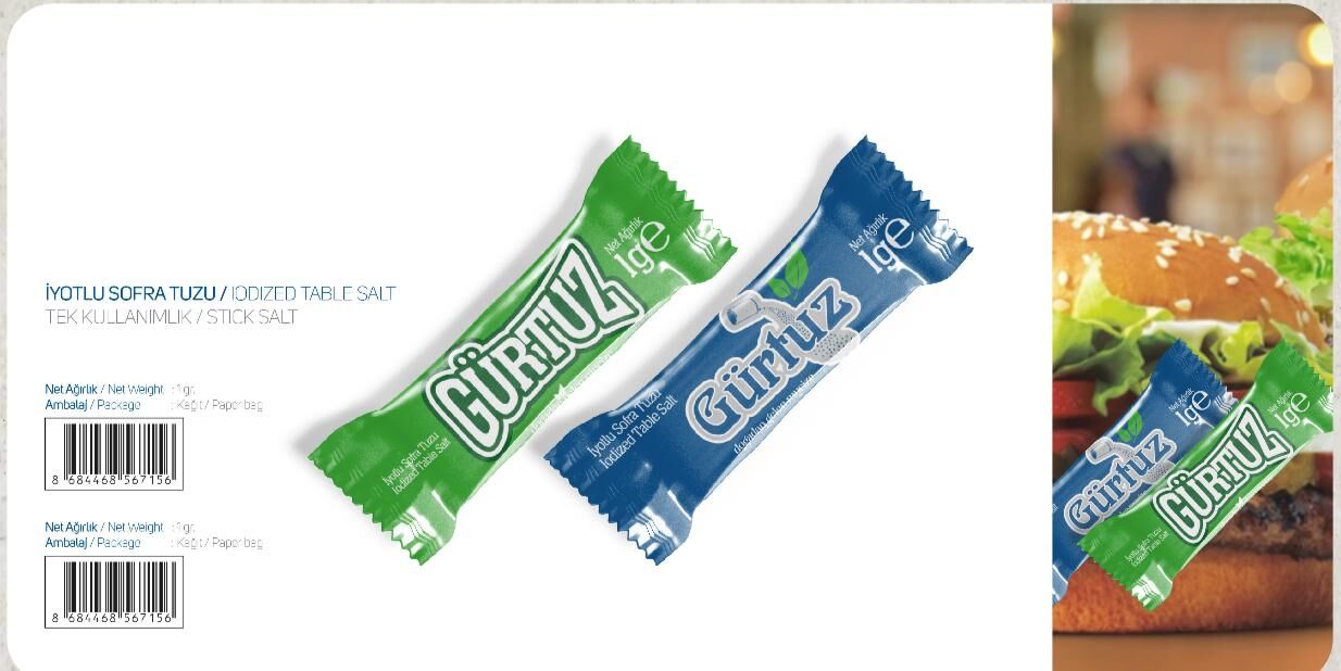 Gürtuz İyotlu Sofra Tuzu – Tek Kullanımlık Stick Paket