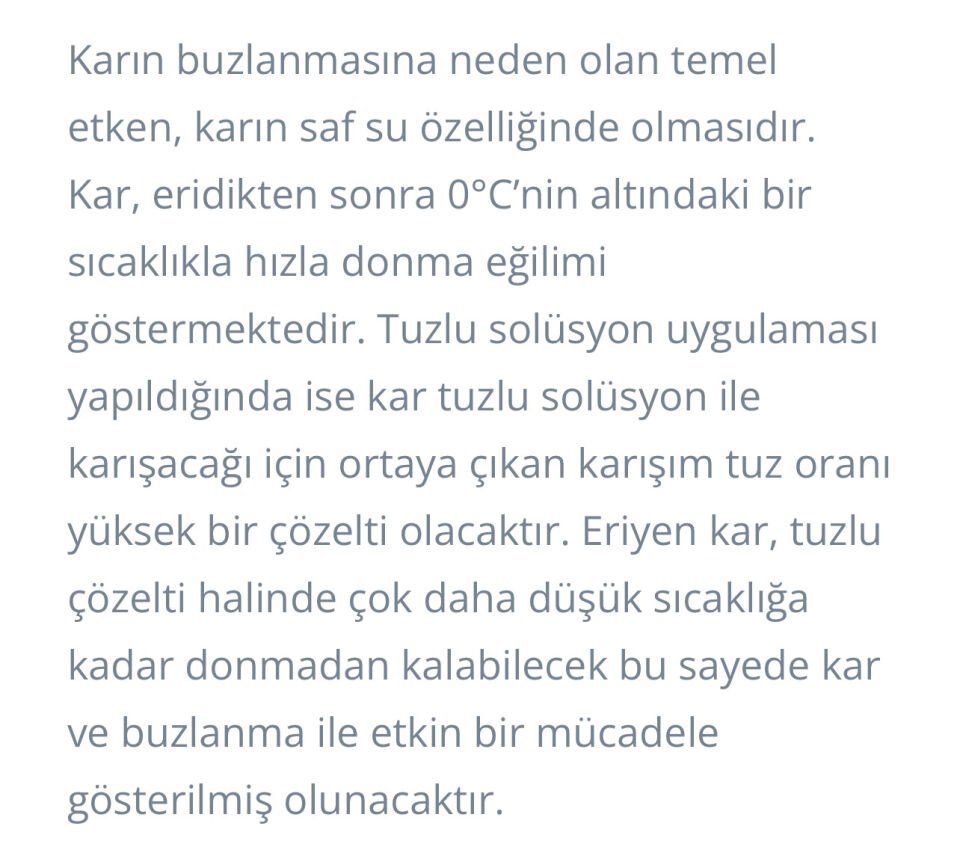 Buzlanma Önleyici Yol Tuzları