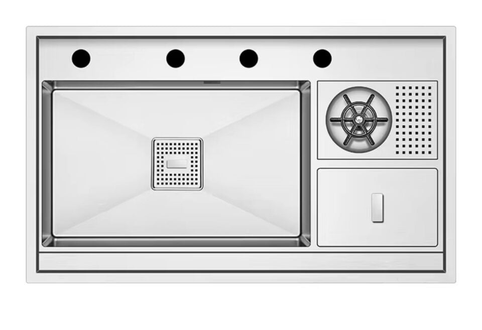 Ultrasonik Akıllı Evye Uzaktan Kumandalı Kapaklı Orta Boy
