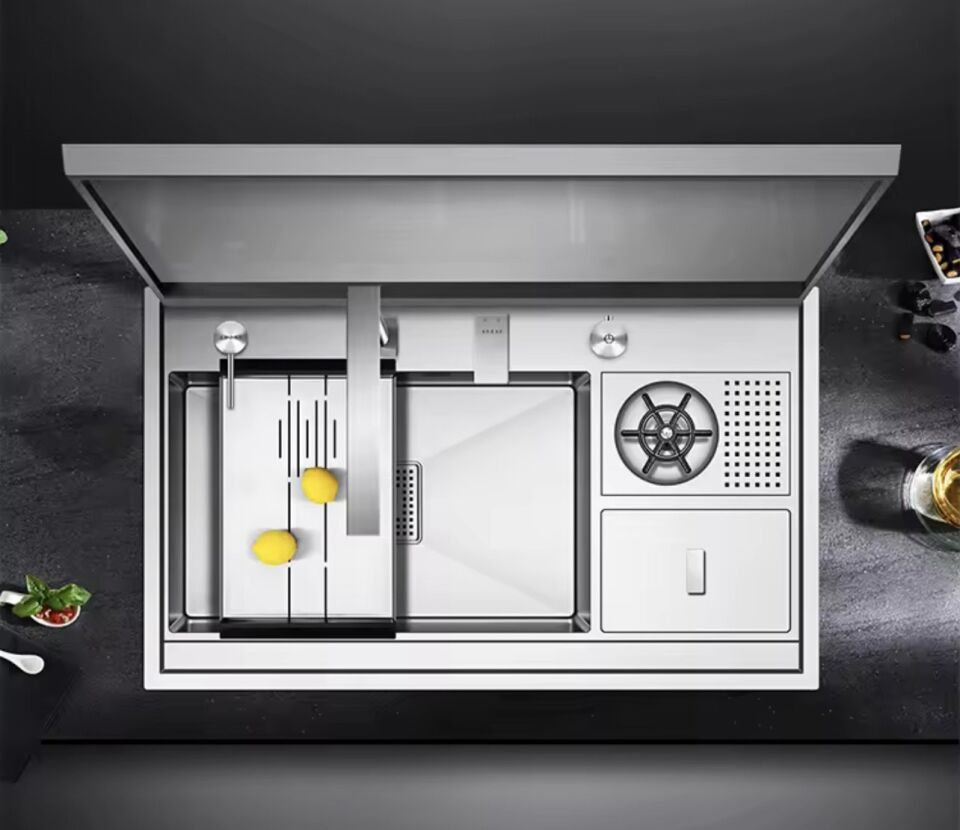 Ultrasonik Akıllı Evye Uzaktan Kumandalı Kapaklı Orta Boy