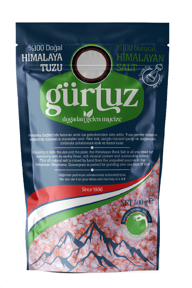 Gürtuz Değirmenlik Organik Himalaya Tuzu Doypack 500 Gram