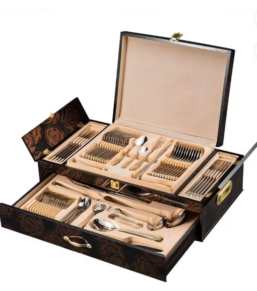 304 Paslanmaz Çelik Süper Set 84 Parça Çatal Kaşık Bıçak Takımı