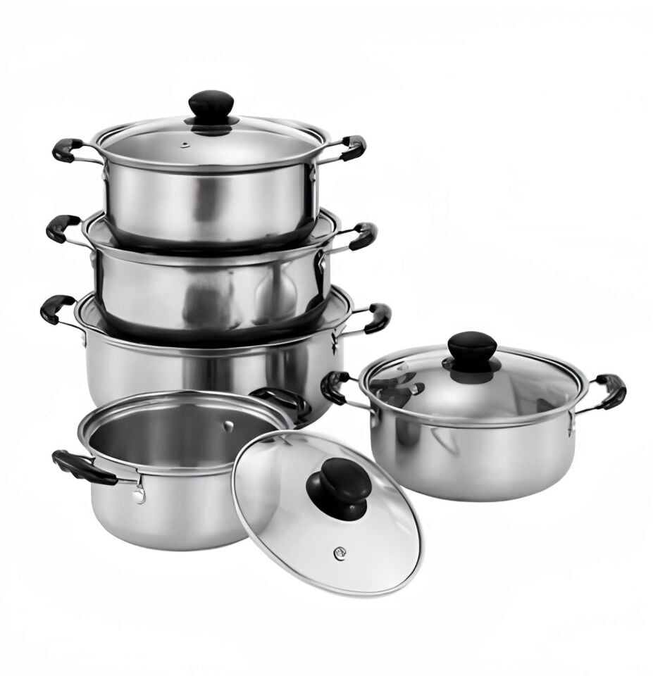 304 Paslanmaz Çelik 5'li Tencere Seti Aydınlık Seri