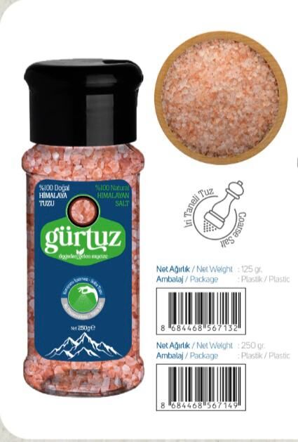 Gürtuz Kendinden Değirmenli Organik Himalaya Tuzu 125 Gram
