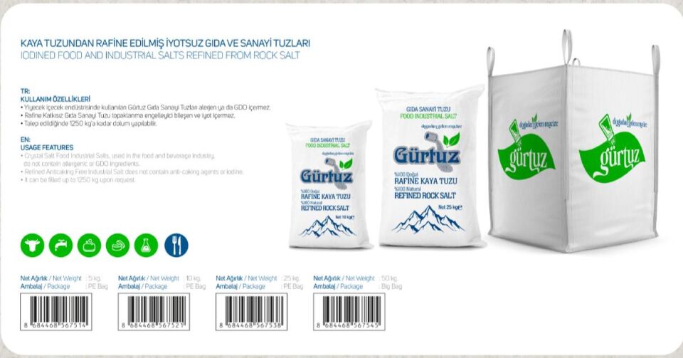 Gürtuz Yıkanmış Kaynak Tuzu İyotsuz