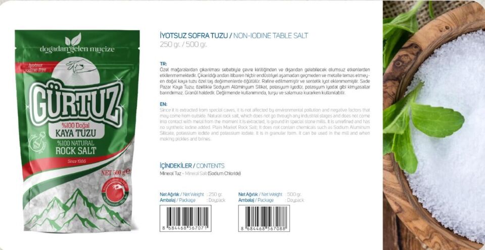 Gürtuz Değirmenlik Kaya Tuzu Doypack 500 Gram