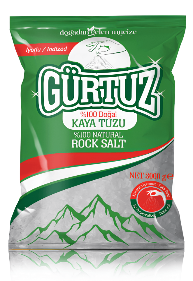 Gürtuz İyotlu Kaya Sofra Tuzu 3000 Gr