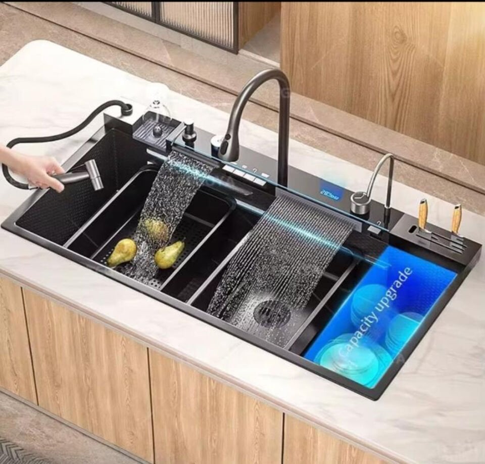 Dijital Ultrasonik Akıllı Evye – Ev ve İşyeri Kullanımı, Bıçak Tutucu Özellikli
